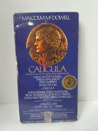 Caligula Vhs Tape Malcolm Mcdowell Unedited Unrated Version Rare Penthouse 1979