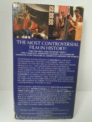 Caligula VHS tape Malcolm McDowell Unedited Unrated Version RARE Penthouse 1979 2