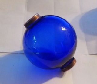 4.  5  BLUE GLASS BALL for weathervane OR LIGHTENING RODS fits 1/2  rod 2
