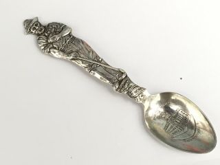 Antique Silver Spoon,  The Handle of a Gold Prospector ‘Struck It At Last’ c.  1905 2
