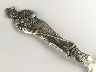 Antique Silver Spoon,  The Handle of a Gold Prospector ‘Struck It At Last’ c.  1905 3