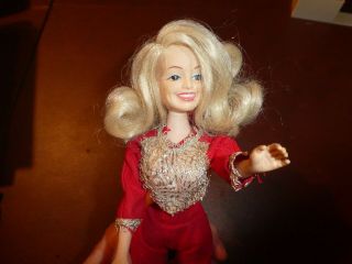 1970’s Eegee Dolly Parton Doll Vintage,  Red Pants Suit With Sparckles,  No Box