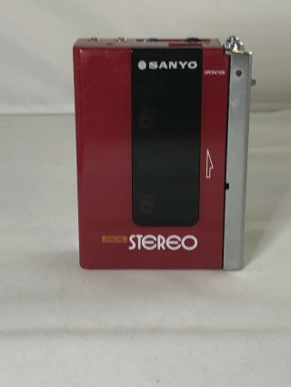 Rare Sanyo Metal Stereo M - G1 Red Walkman Cassette Recorder Vintage