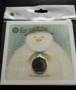 2018 Flying Snowman And James 50p Coin Bunc Rare Royal Packaged