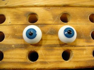 A Pair Vintage Solid Glass Eyes Size 16 Mm Age 1910 Bisque Doll Teady Bear 1712