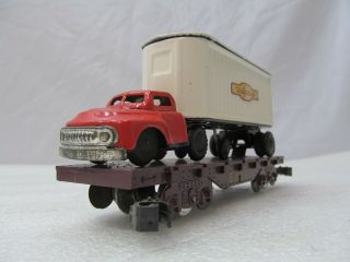 Marx Trains Rare Erie Flatcar With Wallgreens Semi Tractor Made In Japan C7