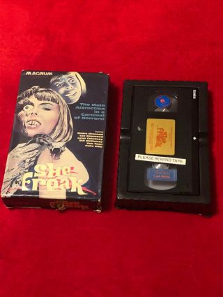 SHE FREAK rare cult VHS - 1985 Magnum Video big box 3