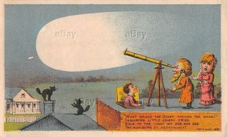 Antique Advertising Trade Card Hold To Light Webster Wagons Moundsville Wv Comet