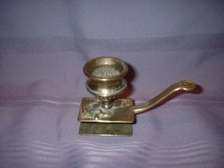 Antique Brass Chamber Candle Stick Matchbox Holder Race Horse Head Vgc