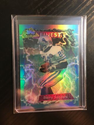 Barry Sanders 1995 Topps Finest Booster Refractor 166 Rare Lions