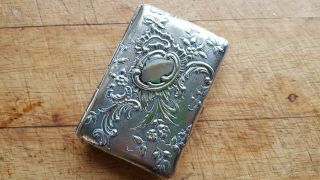 Antique Art Nouveau Decorative French ? German ?silver Plated Cigarette Case Gc