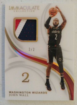 John Wall 2018 - 19 Immaculate Jersey Numbers Patch 2/2 Wow Insane Jersey Rare