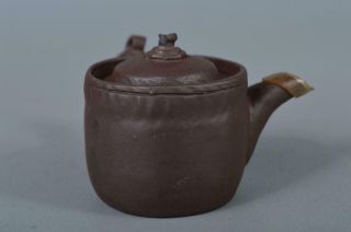 M597: Japanese Old Banko - ware Brown pottery for GyokuroTEAPOT Kyusu Sencha 3