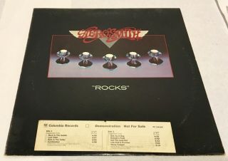 1976 Aerosmith Rocks Promo Lp Album - Pc34165 - Embossed - Rare - Demonstration