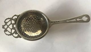 Antique Sterling Silver Tea Strainer By William Suckling 1933