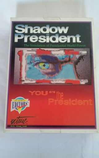 Shadow President By D.  C.  True - Vintage Pc Game On 3.  5 " Disks - Rare Big Box