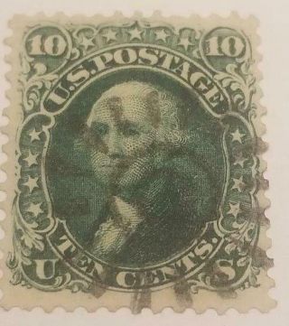 Rare George Washington 10 Cent Stamp Green Perforate (2) 1857 - 61