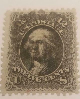 Rare George Washington 12 Cent Stamp Black Perforate 1857 - 61