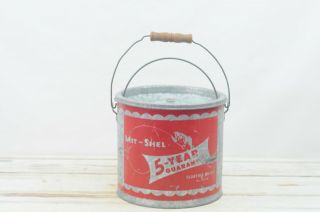 Vintage Mit - Shel Better Bilt 77 - 10 Galvanized Metal Minnow Bucket
