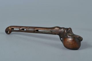 M1432: Japanese Old Copper Yatate/portable Brush - And - Ink Case Calligraphy Tool.