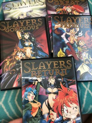 Slayers - Movie Box (DVD,  2005,  5 - Disc Set) Anime Rare OOP ADV Films 2