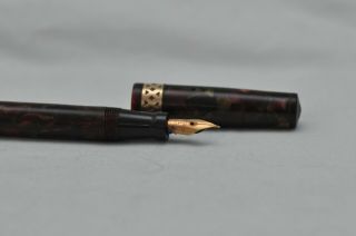 Lovely Rare Vintage Mabie Todd Swan Leverless Fountain Pen Italian Marble Patter