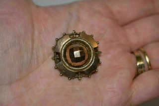Antique Victorian Gold Plated Hair Mourning Brooch