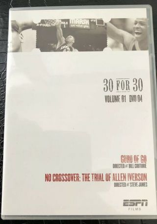 Espn 30 For 30 Dvd “no Crossover:trial Of Allen Iverson” Philadelphia 76ers Rare