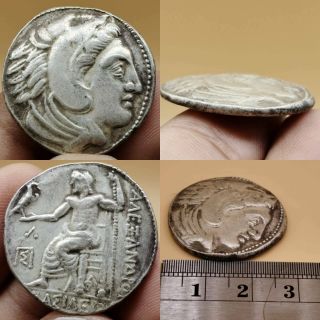 Solid Silver Old Unique Rare Alexander The Great Wonderful Coin 71