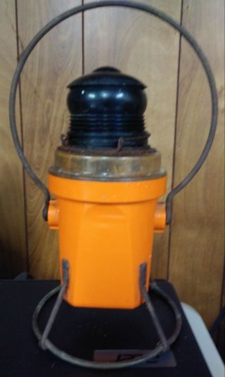 2 ANTIQUE Starlite Headlight and Lantern Co.  Lamp Lantern - Blue lens 222 RR 3