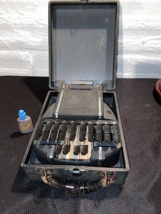Antique Stenograph Machine In Woodrn Case Steno Chicago Rare