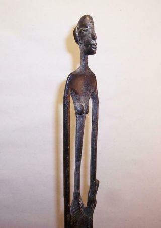 Antique Vintage Hot Cast Tall Thin Female Sculpture Figure African Akan