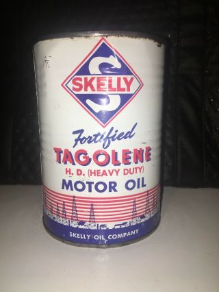 Vintage Skelly Oil Can Quart Gas Rare Handy Sign Sunoco Sinclair Mobil Shell