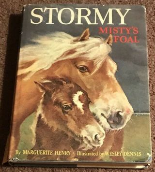 Signed Stormy Misty’s Foal By Marguerite Henry Autographed Book 1963 Rare