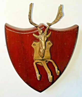 Antique Key Or Coat Hanger Brass Deer
