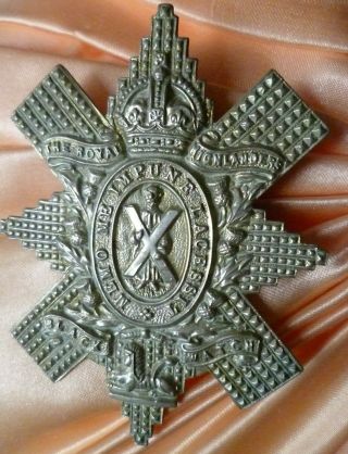 Ww1 The Royal Highlanders Black Watch Regiment Cap Badge Kc Wm Lugs Antique Org