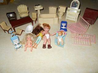 Vintage Plastic Doll House Furniture And Dolls From Renewal,  Arco,  & Acme Toys
