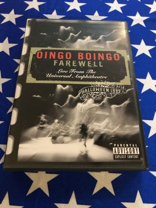 Oingo Boingo - Farewell Halloween 1995 (dvd,  2001,  2 Discs) Rare Oop