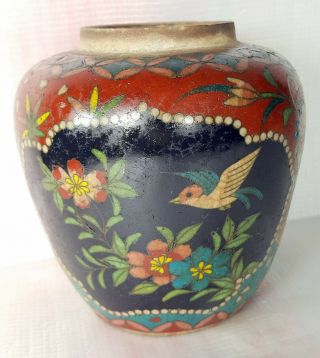 Antique Rare Meiji Totai Shippo Cloisonne Ginger Jar Yasuda Japanese Ceramic