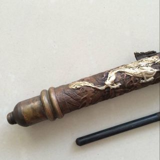 Old antique Chinese ancient weapon: gold dragon chainattacker 3
