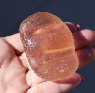 Huge,  Rare,  Thick And Frosty Rose Pink Seaglass With Ridges From Russia