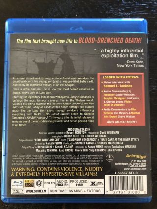 Shogun Assassin (Blu - ray Disc,  2010) Rare Samurai Classic Lone Wolf And Cub 2