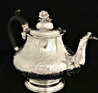 Vintage Reed & Barton Silver Plate Art Nouveau Floral Etched Tea Pot Coffee Pot