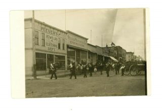Rare Rppc Brass Band Leads Parade Main Street Sisseton,  South Dakota C1908