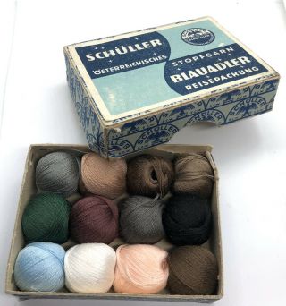 Antique Vintage Very Old Small Box Of German Embroidery Sewing Craft Threads