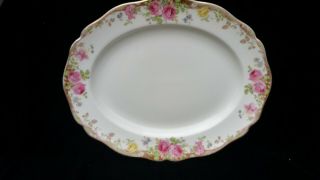 Antique ROYAL DOULTON ‘English Rose’ D 6071 Large Oval Serving Platter Plate 2