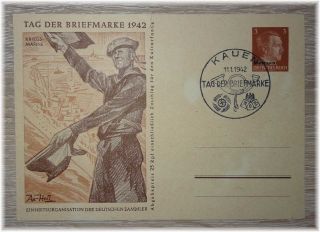 9 Germany 3rd Reich Rare Postcard " Kriegsmarine " Fdc Ostland 1942