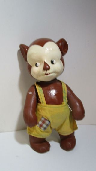 Rare Rubber Squeak Teddy Bear By Irwin 1940 