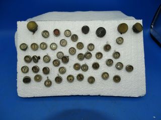 Antique Vintage Glass & Brass Typewriter Keys Set Of 48 Crafting Projects