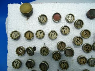 Antique Vintage Glass & Brass Typewriter Keys Set of 48 Crafting Projects 2